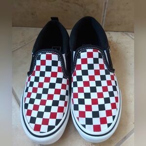 Vans Red Black And White Checkerboard Canvas Shoes